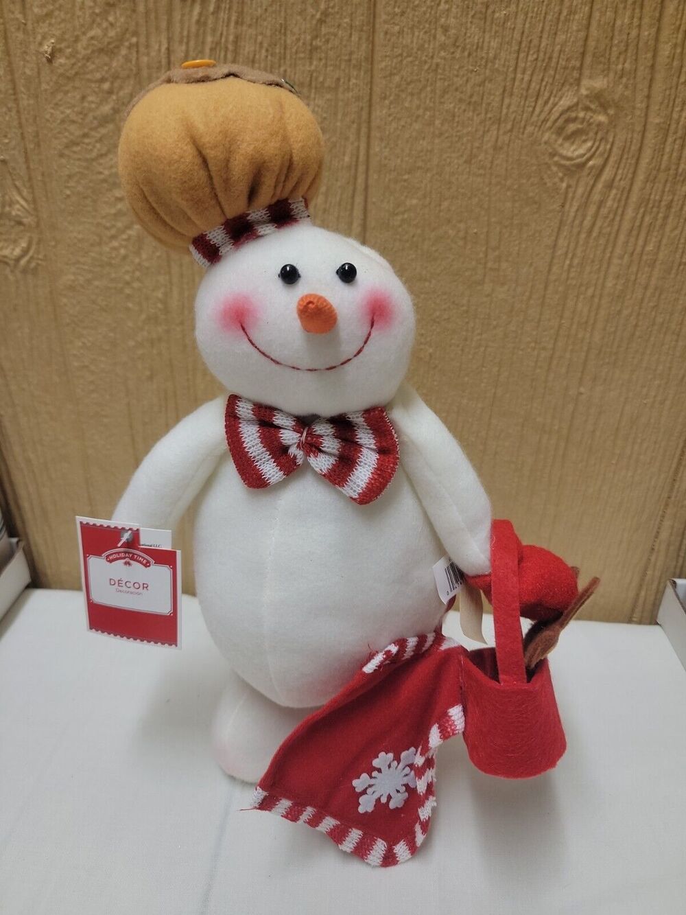 Holiday Time Gingerbread with Bag Table Top Decor 13" HAS SPOT ON FOOT